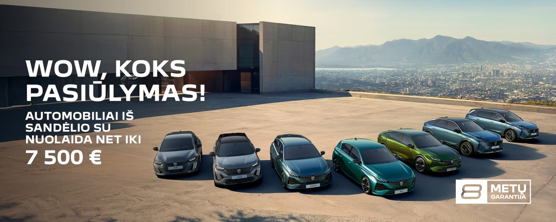 ARMI 2026-10-22 · Peugeot sandėlio pasiūlymas Peugeot automobiliai iš sandėlio – nuolaida iki 7 500 €, 8 metų garantija.