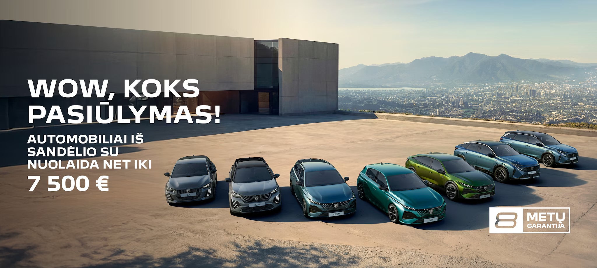 Peugeot automobiliai iš sandėlio – nuolaida iki 7 500 €, 8 metų garantija.